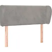 vidaXL Hoofdbord met randen 93x23x78/88 cm fluweel lichtgrijs