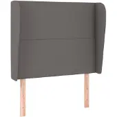 vidaXL Hoofdbord met randen 83x23x118/128 cm kunstleer grijs