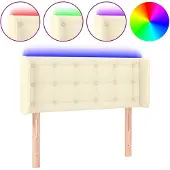 vidaXL Hoofdbord LED 103x16x78/88 cm kunstleer crèmekleurig