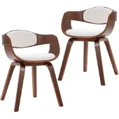 vidaXL Eetkamerstoelen 2 st gebogen hout en kunstleer