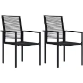 vidaXL Tuinstoelen, 2 stuks, PVC riet, zwart