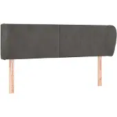 vidaXL Hoofdbord met randen 147x23x78/88 cm fluweel donkergrijs