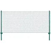 vidaXL Draadgaashek met palen 25x0,5 m staal groen