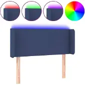 vidaXL Hoofdbord LED 103x16x78/88 cm stof blauw