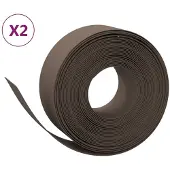 vidaXL Tuinranden 2 st 10 m 20 cm polyetheen bruin