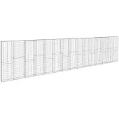 vidaXL Schanskorfmuur met deksels 900x50x200 cm gegalvaniseerd staal