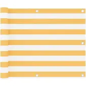 vidaXL Balkonscherm 75x300 cm oxford stof wit en geel