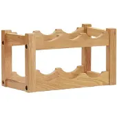vidaXL Wijnrek voor 6 flessen 37x21x21 cm massief eikenhout
