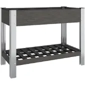 vidaXL Tuinverhoger met opbergruimte, grijs, 100x50x75 cm, WPC
