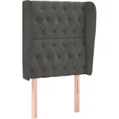vidaXL Hoofdbord met randen 83x23x118/128 cm fluweel donkergrijs