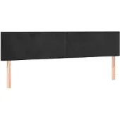 vidaXL Hoofdborden 200x5x78/88 cm fluweel zwart