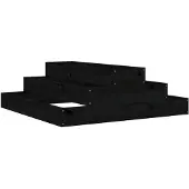 vidaXL Plantenbak 80x80x27 cm massief grenenhout zwart