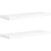 vidaXL Wandschappen zwevend 2 st 80x23,5x3,8 cm MDF wit