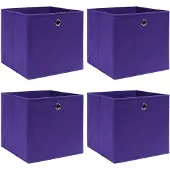 vidaXL Opbergboxen 4 st 32x32x32 cm stof paars