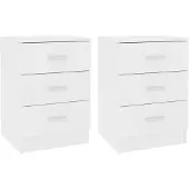 vidaXL Nachtkastjes 2 st 38x35x56 cm bewerkt hout wit