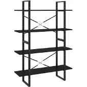vidaXL Boekenkast met 4 schappen 100x30x140 cm grenenhout zwart