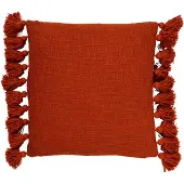 Dutch decor - RUBY - Kussenhoes 45x45 cm - 100% katoen - met flosjes - Potters Clay - oranje