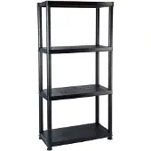 vidaXL Opbergrek 4-laags 61x30,5x130 cm kunststof zwart