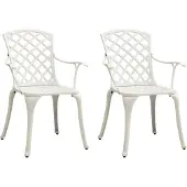 vidaXL Tuinstoelen 2 st gietaluminium wit