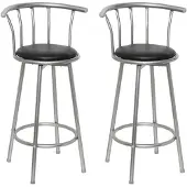 vidaXL Barstoelen 2 st kunstleer zwart