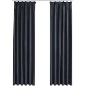 vidaXL Gordijnen verduisterend met haken 2 st 140x175 cm antraciet