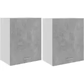vidaXL Hangkasten, 2 stuks, Lyon, betonkleur, 50x31x60 cm, houtvezel