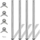 vidaXL 4 stuks verstelbare tafelpoten, chroom, 870 mm