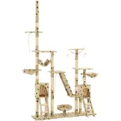 vidaXL Kattenpaal met sisal krabpalen 230-250 cm pootafdrukken beige