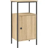 vidaXL Nachtkastje 41x31x80 cm bewerkt hout sonoma eikenkleurig