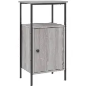 vidaXL Nachtkastje 41x31x80 cm bewerkt hout grijs sonoma