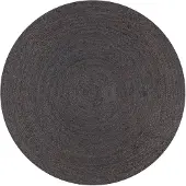 Super Merchant Vloerkleed handgemaakt rond 90 cm jute donkergrijs