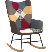 vidaXL Schommelstoel patchwork stof
