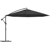 vidaXL Tuinparasol met aluminium mast, 350 cm, zwart