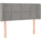 vidaXL Hoofdbord met randen 83x16x78/88 cm fluweel lichtgrijs