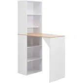 vidaXL Barkruk met kast, wit, 115x59x200 cm