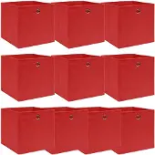 vidaXL Opbergboxen 10 st 32x32x32 cm stof rood
