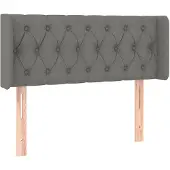 vidaXL Hoofdbord met randen 93x16x78/88 cm stof donkergrijs