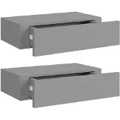 vidaXL Wandschappen 2 st met lade 40x23,5x10 cm MDF grijs