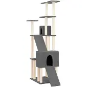 vidaXL Kattenmeubel met sisal krabpalen 190 cm donkergrijs