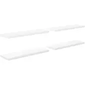 vidaXL Wandschappen zwevend 4 st 120x23,5x3,8 cm MDF hoogglans wit