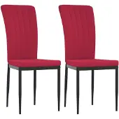 vidaXL Eetkamerstoelen 2 st fluweel wijnrood