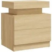 vidaXL Nachtkastje 45x35x52 cm bewerkt hout sonoma eikenkleurig