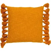 Dutch decor - RUBY - Kussenhoes 45x45 cm - 100% katoen - met flosjes - Golden Glow - geel