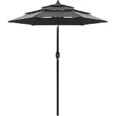 vidaXL Parasol 3-laags met aluminium paal 2 m antracietkleurig
