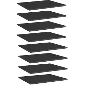 vidaXL Wandschappen 8 st 60x50x1,5 cm bewerkt hout hoogglans zwart