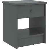 vidaXL Nachtkastje 35x30x40 cm massief grenenhout donkergrijs