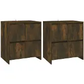 vidaXL Dressoirs 2 st 70x41x75 cm bewerkt hout gerookt eikenkleurig