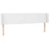 vidaXL Hoofdbord met randen 163x16x78/88 cm kunstleer wit