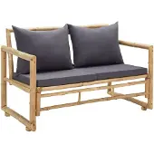vidaXL Tuinbank met kussens 115 cm bamboe