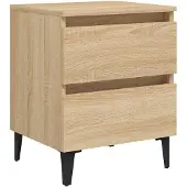 vidaXL Nachtkastje 40x35x50 cm bewerkt hout sonoma eikenkleurig